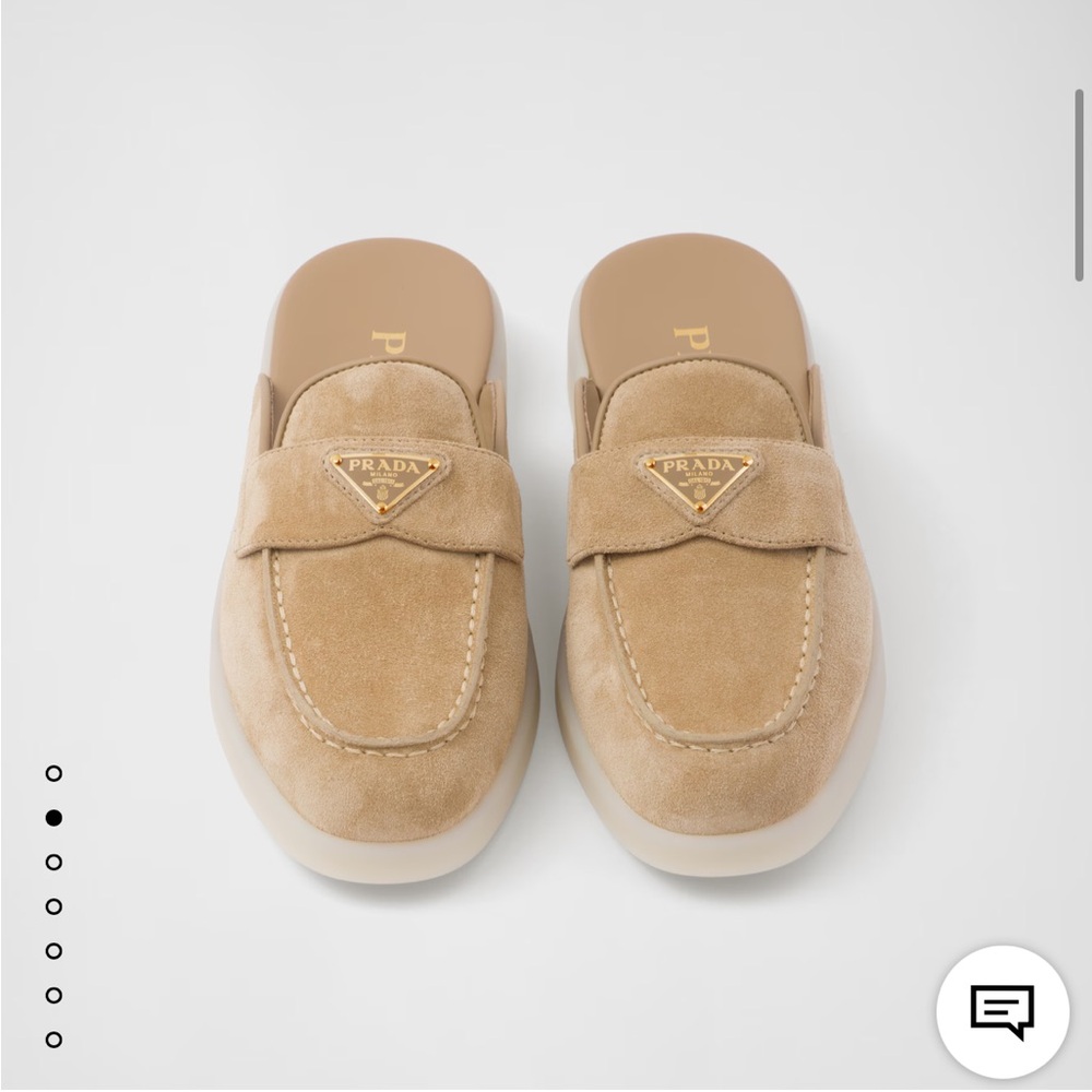 NEW! Men Prada Tan Loafers Suede Slip-Ons